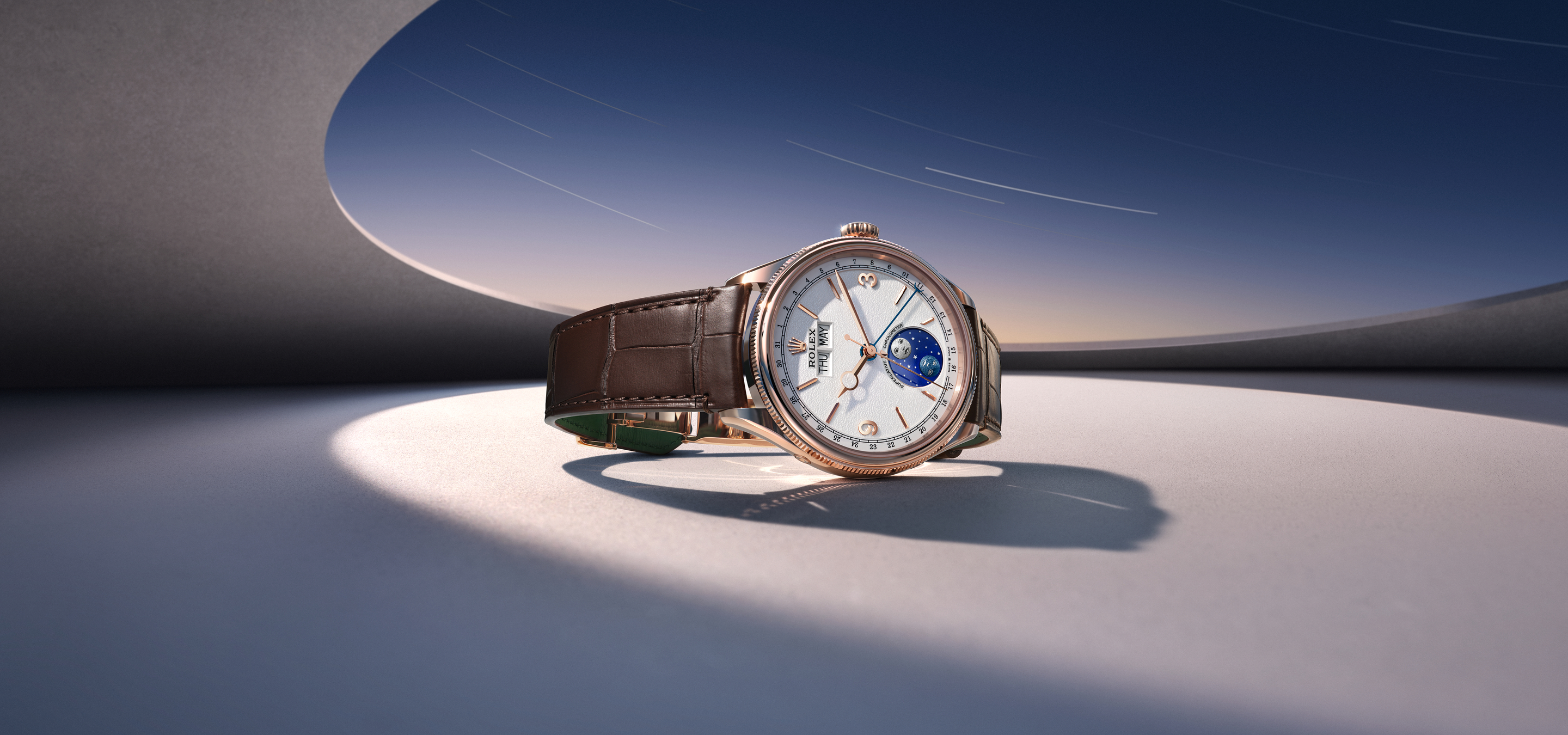 Timsah derisi kayışlı Rolex Perpetual Padellone