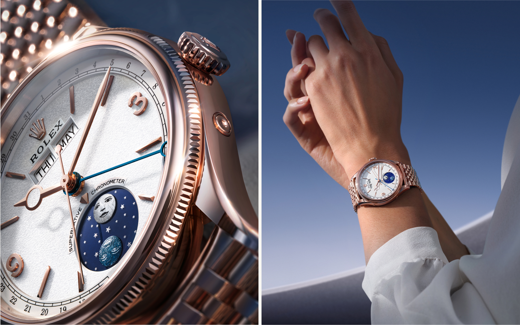 Rolex Perpetual Padellone kadranı ve bilekte